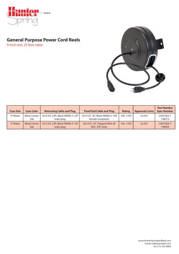 9英寸的卷轴,10英尺的电缆